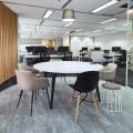 Collinson Office by DIS | Products Seen: [Jonah Armchair, Adik – Wood Side Chair & Campus Stool]